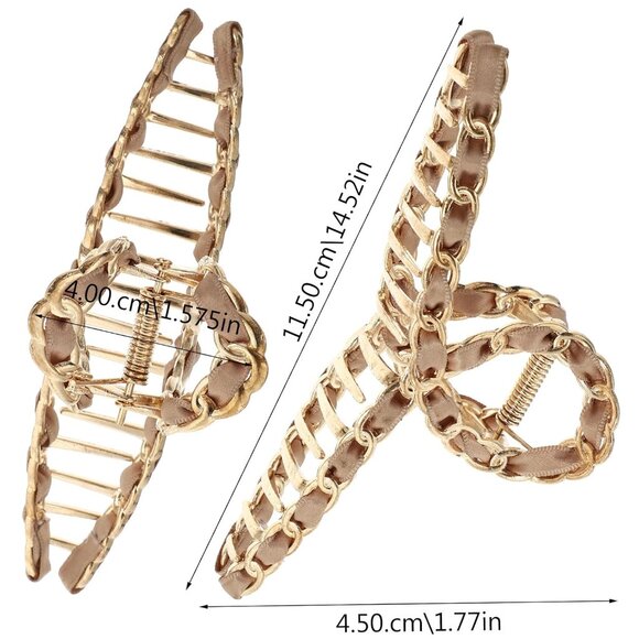 Vintage Metal Hair Claw Clips Set 3 Assorted Colors Strong Hold Ladies - Picture 2 of 9